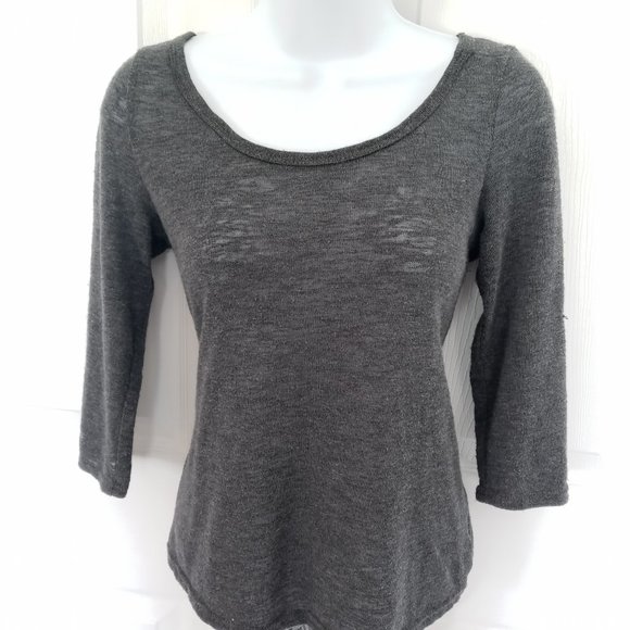 blushed gray high low top with bow on the back - Picture 2 of 6